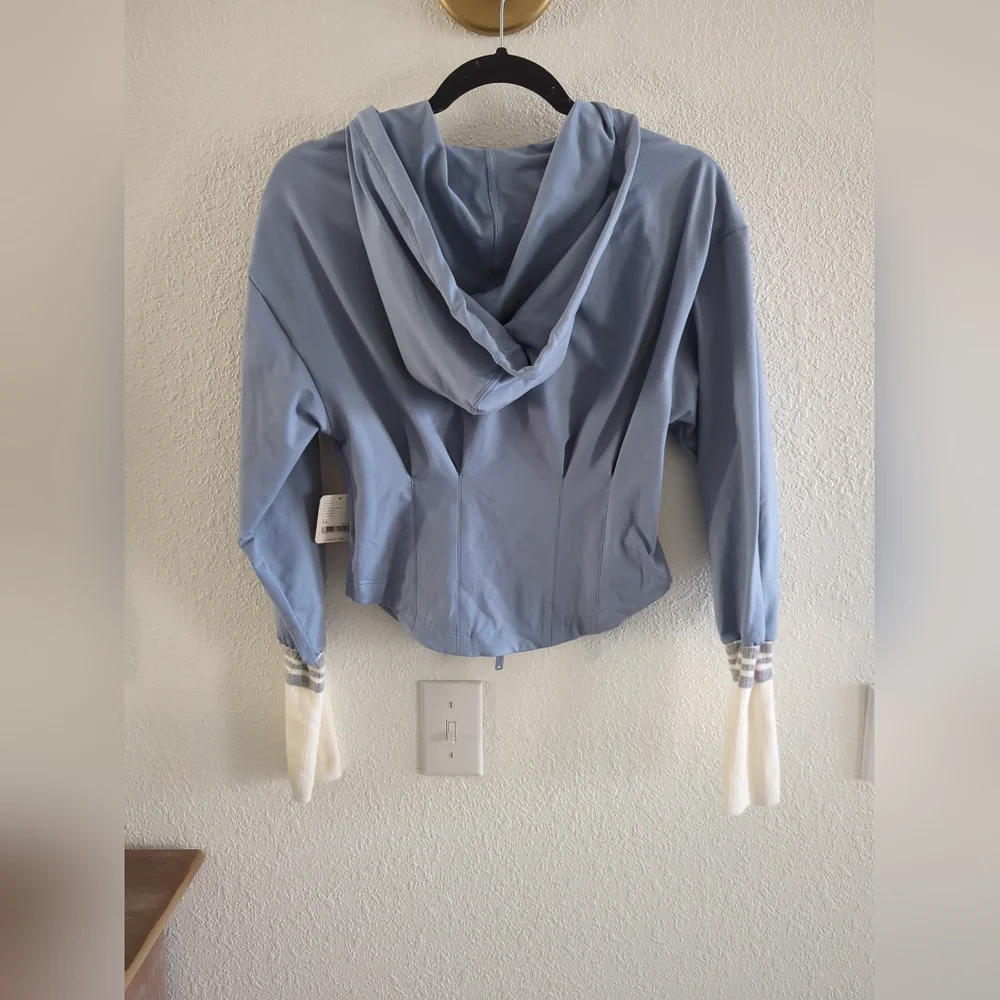 NEW Free People Movement SOCK IT TO ME Layer Corset Hoodie Top in Blue Xs L $148 - Picture 8 of 10